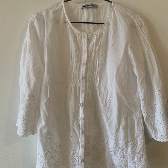 White eyelet blouse - Picture 1 of 5